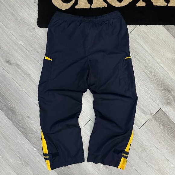 Vintage Starter Men's Navy Blue Baggy Flare Cargo Track Pants - Size Small - Picture 3 of 7